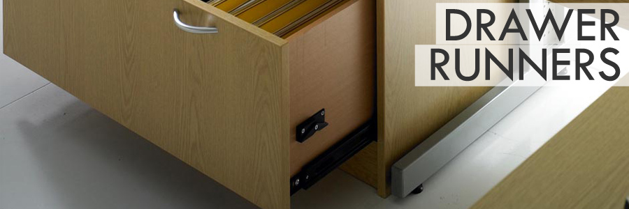 drawer runners and drawer slides for kitchen and office euro-fit systems